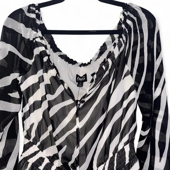 INC International Concepts Black and White Zebra Maxi Dress - Picture 2 of 6